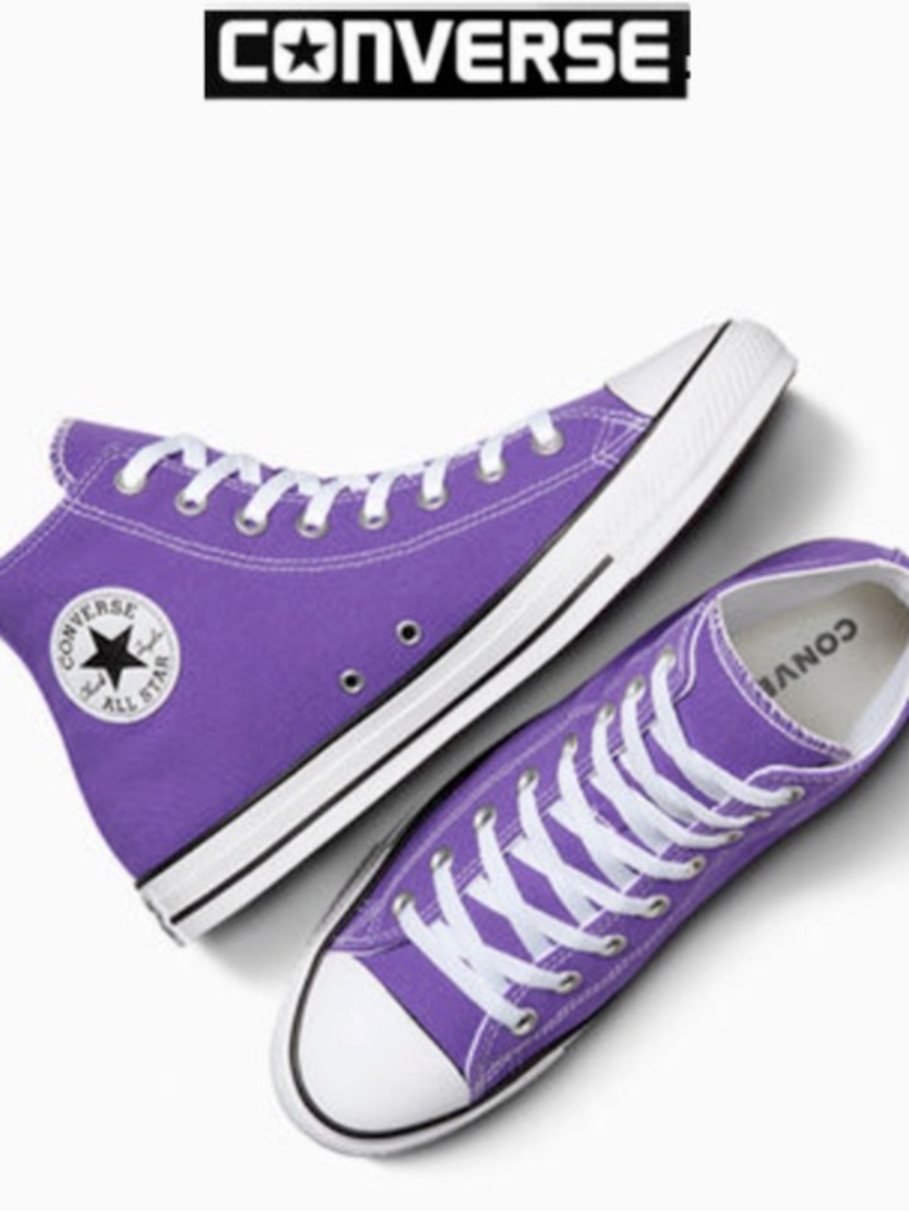 Converse High Top Sneakers in Purple with White Accents